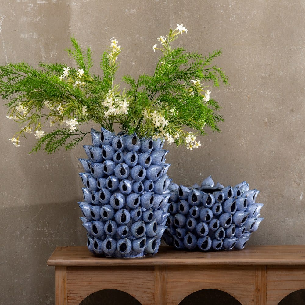 Jarrón Azul Cerámica Decoración 36,50 x 35,50 x 24 cm - Imagen 7