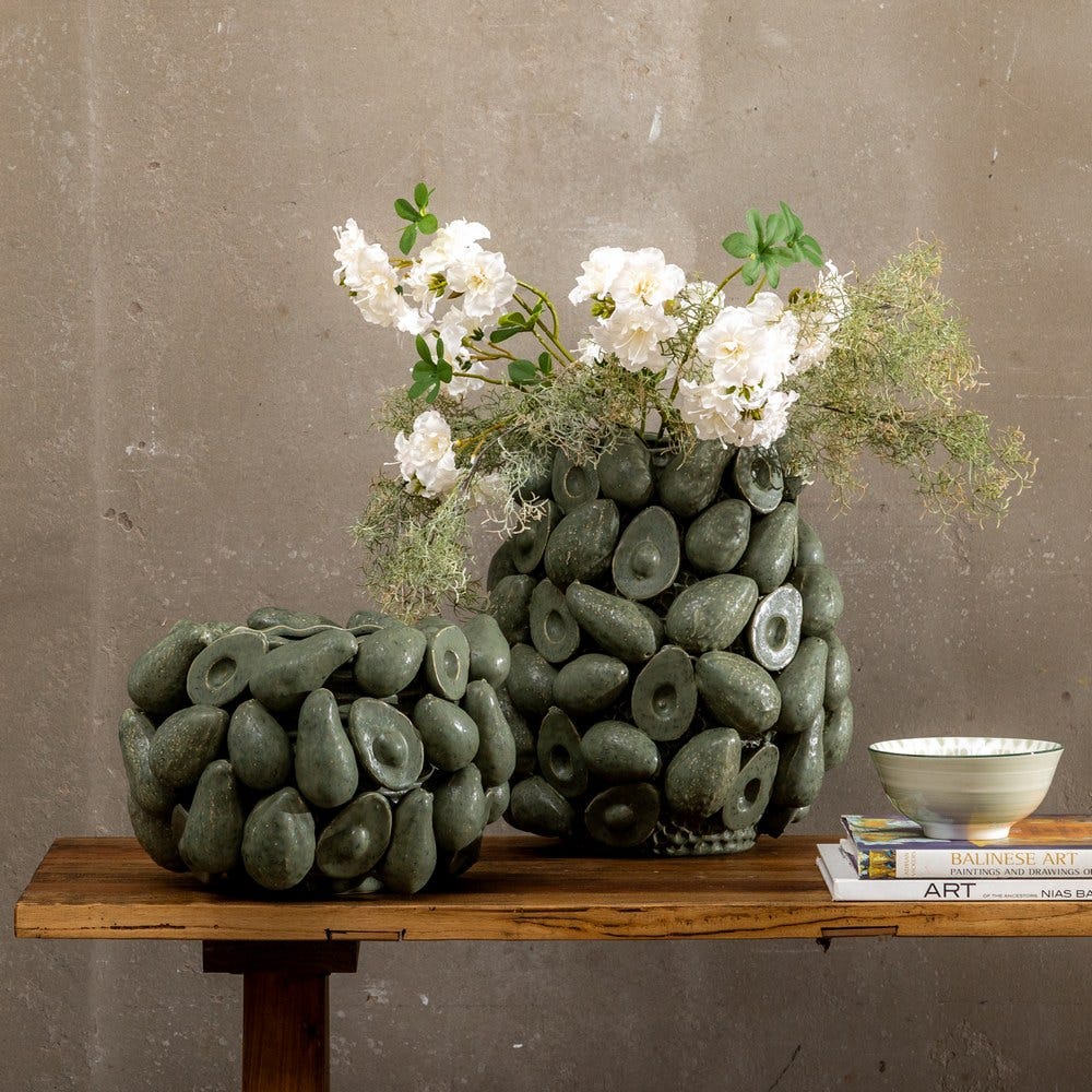 Jarrón Verde Cerámica Decoración 31,50 x 31,50 x 23 cm - Imagen 7
