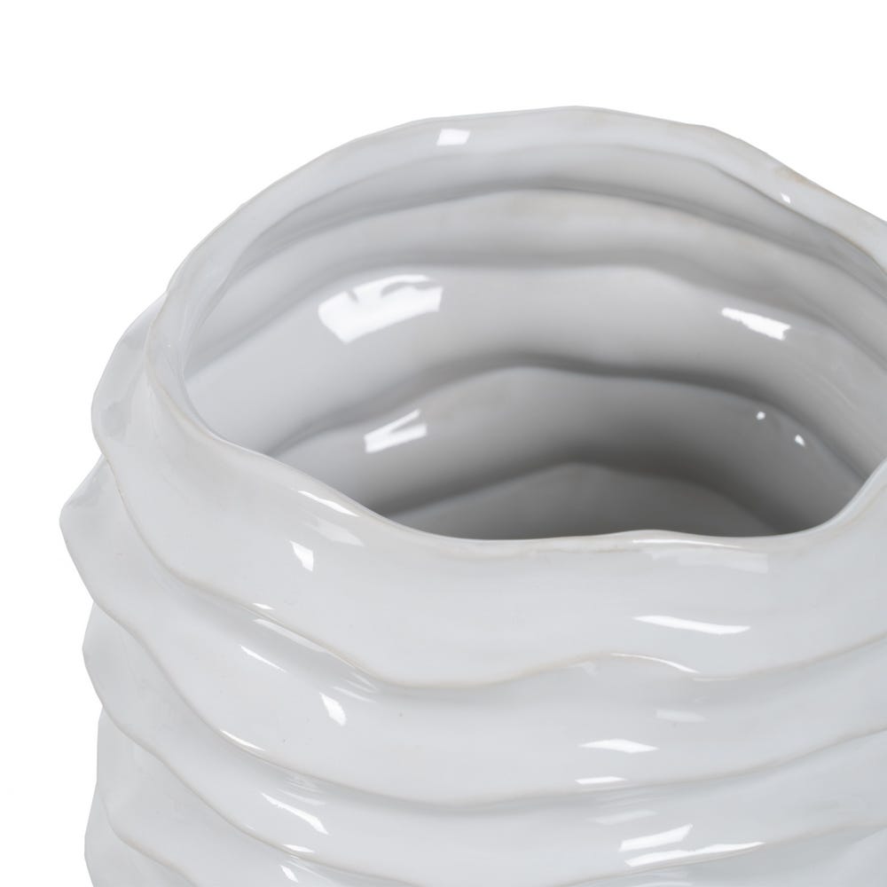 Jarrón Blanco Cerámica Decoración 18,50 x 18 x 27,50 cm - Imagen 3