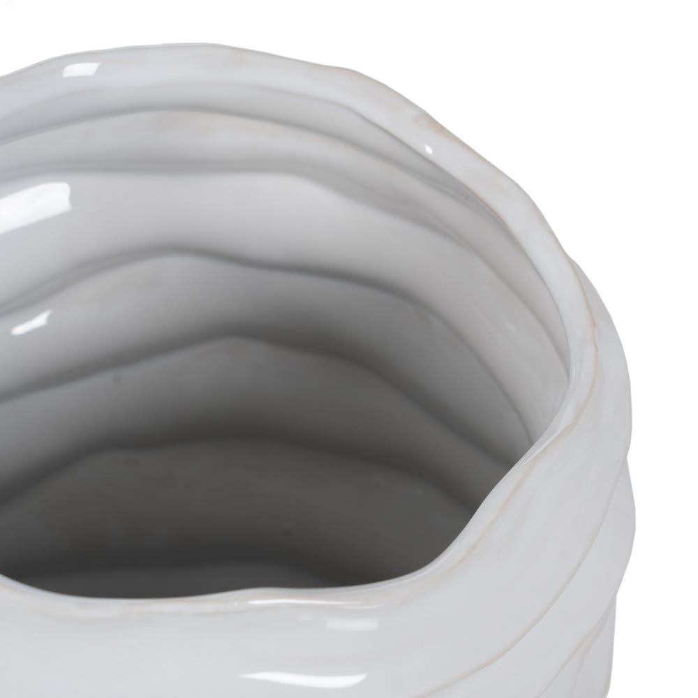 Jarrón Blanco Cerámica Decoración 18,50 x 18 x 27,50 cm - Imagen 4