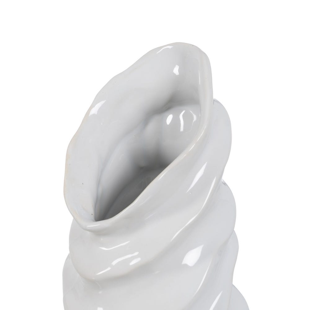 Jarrón Blanco Cerámica Decoración 17,50 x 17 x 49 cm - Imagen 3