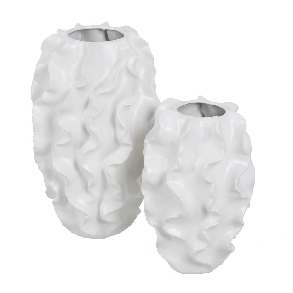Jarrón Blanco Cerámica Decoración 33 x 33 x 48 cm - Imagen 2