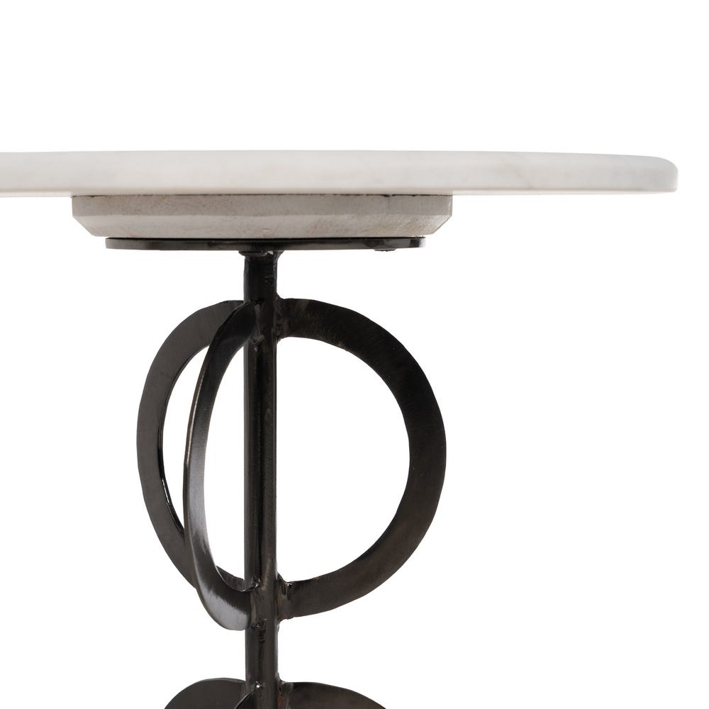 S/2 Mesa Auxiliar Blanco-Negro 38 x 38 x 63 cm - Imagen 7
