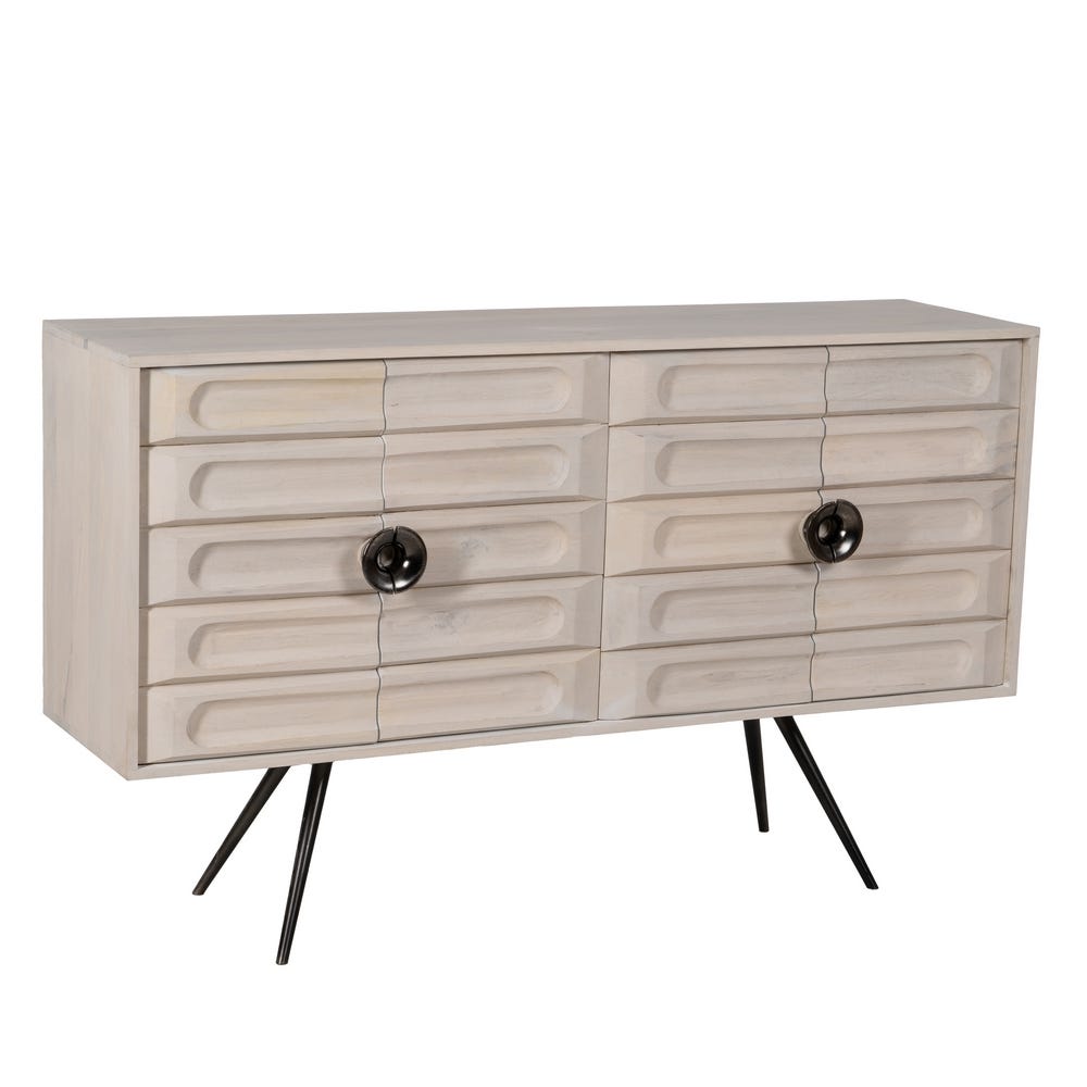 Aparador Blanco Rozado Madera De Mango 152 x 41 x 92 cm - Imagen 2