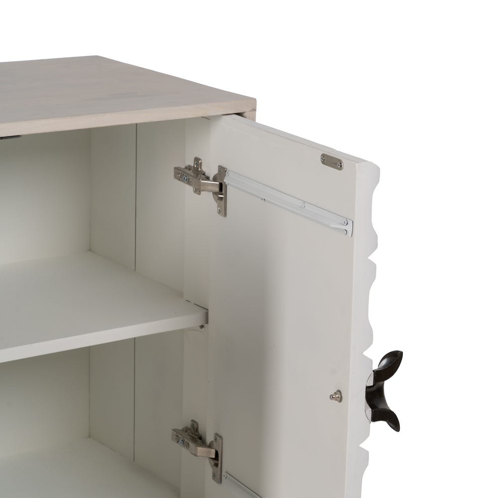 Aparador Blanco Rozado Madera De Mango 152 x 41 x 92 cm - Imagen 5