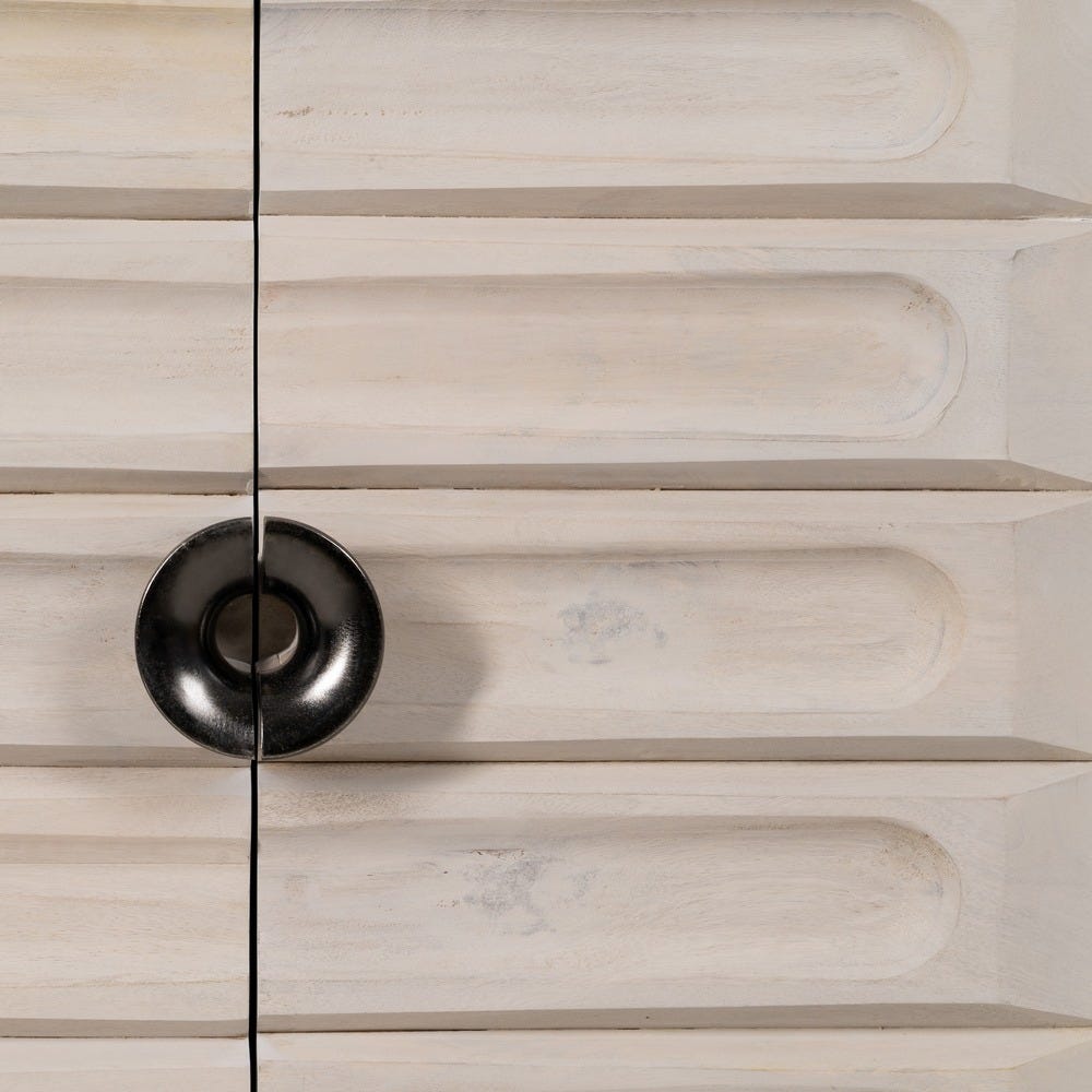 Aparador Blanco Rozado Madera De Mango 152 x 41 x 92 cm - Imagen 8