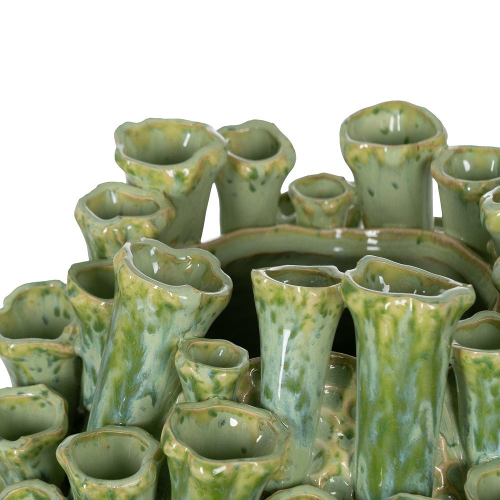 Jarrón Verde Cerámica Decoración 29 x 29 x 33 cm - Imagen 3