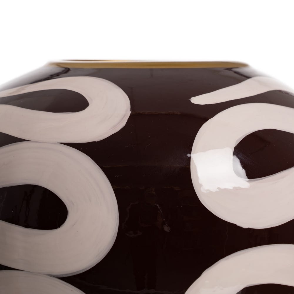 Jarrón Blanco-Marrón Porcelana 20 x 20 x 21 cm - Imagen 4