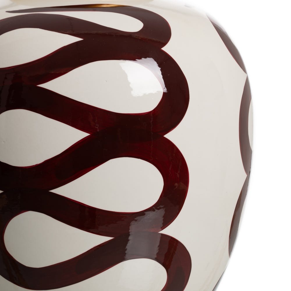 Jarrón Blanco-Marrón Porcelana 25 x 25 x 29 cm - Imagen 6