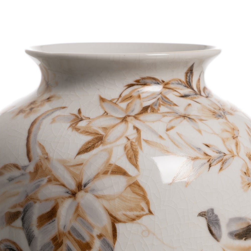 Jarrón Blanco-Marrón Porcelana 19 x 19 x 33 cm - Imagen 4