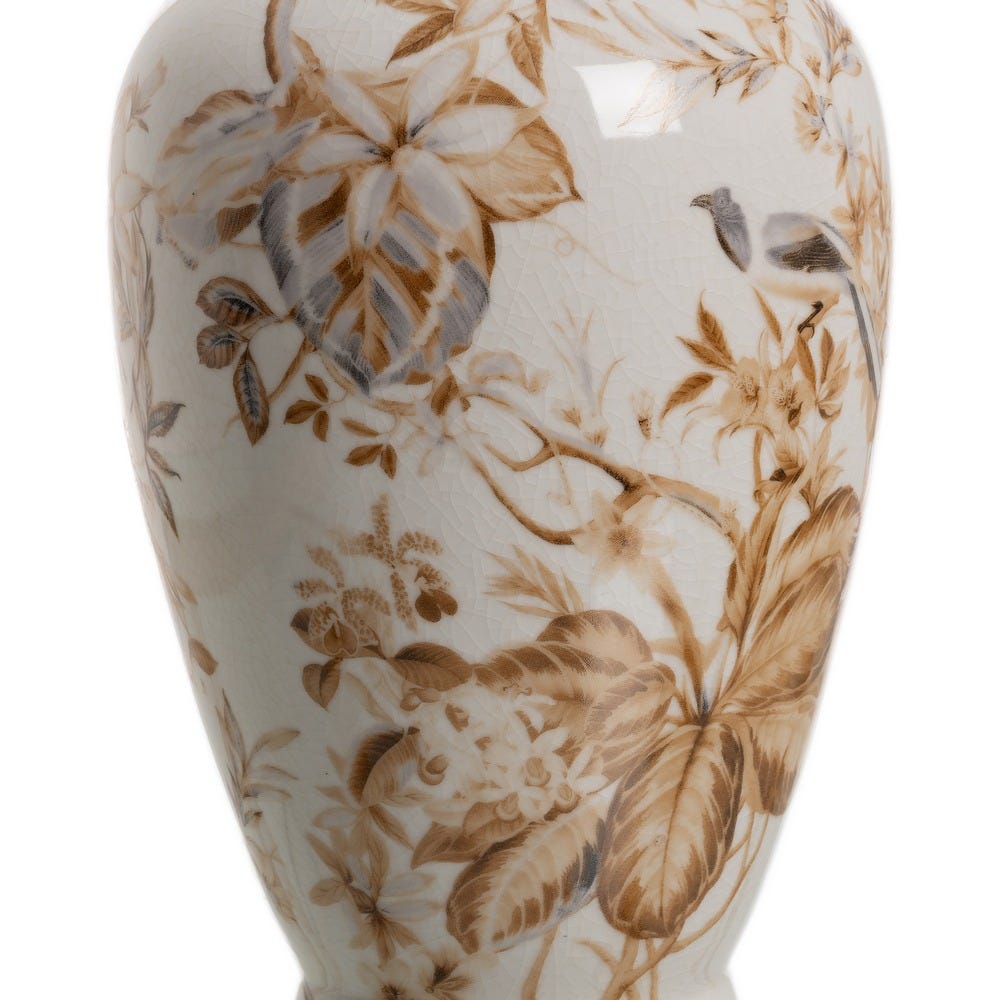Jarrón Blanco-Marrón Porcelana 19 x 19 x 33 cm - Imagen 6