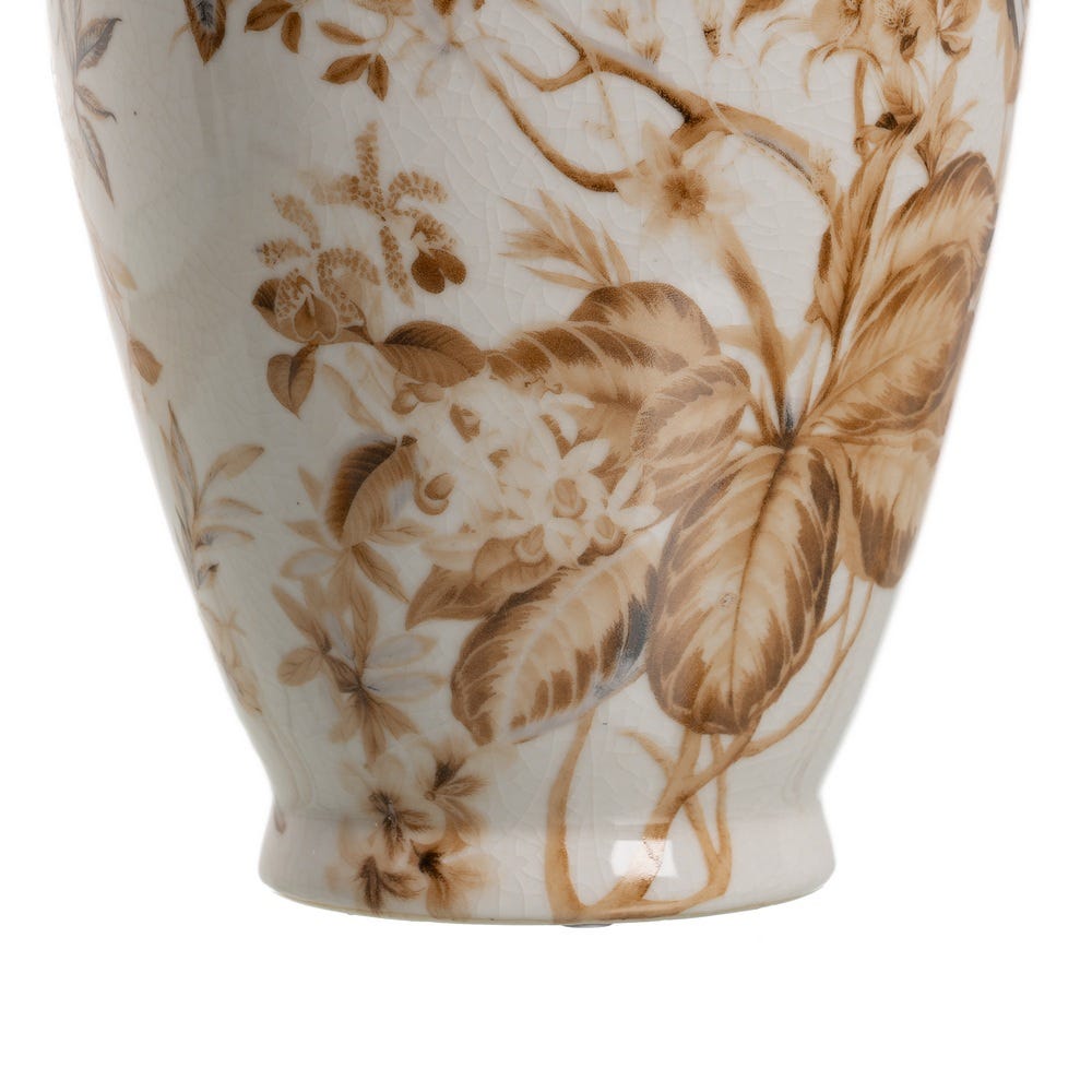 Jarrón Blanco-Marrón Porcelana 19 x 19 x 33 cm - Imagen 7