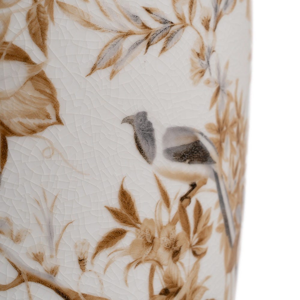 Jarrón Blanco-Marrón Porcelana 23 x 23 x 36 cm - Imagen 6