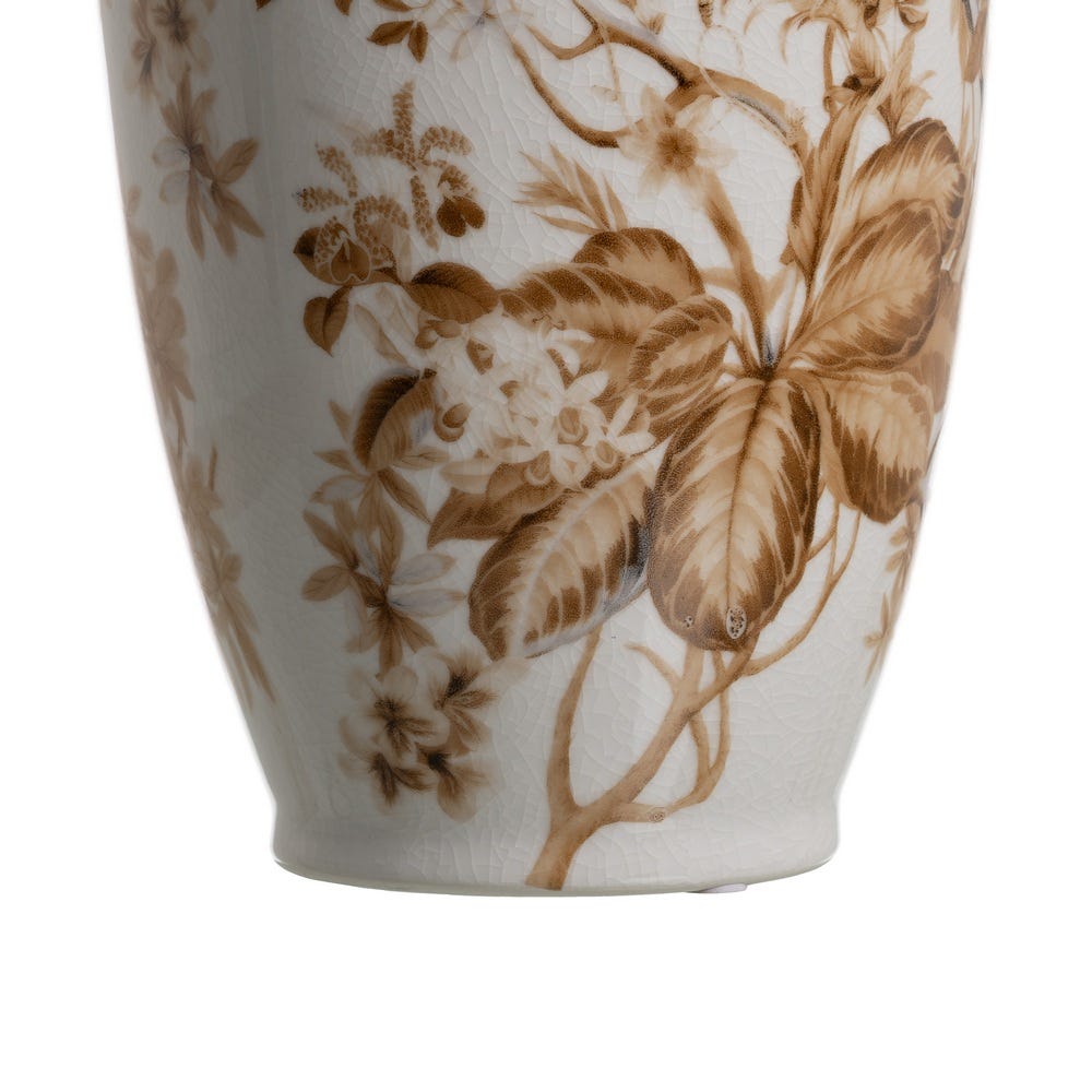 Jarrón Blanco-Marrón Porcelana 23 x 23 x 36 cm - Imagen 7