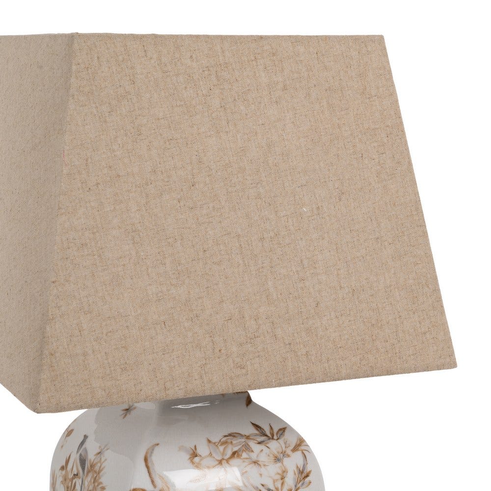 Lámpara Mesa Blanco-Marrón Porcelana 22 x 22 x 45 cm - Imagen 3