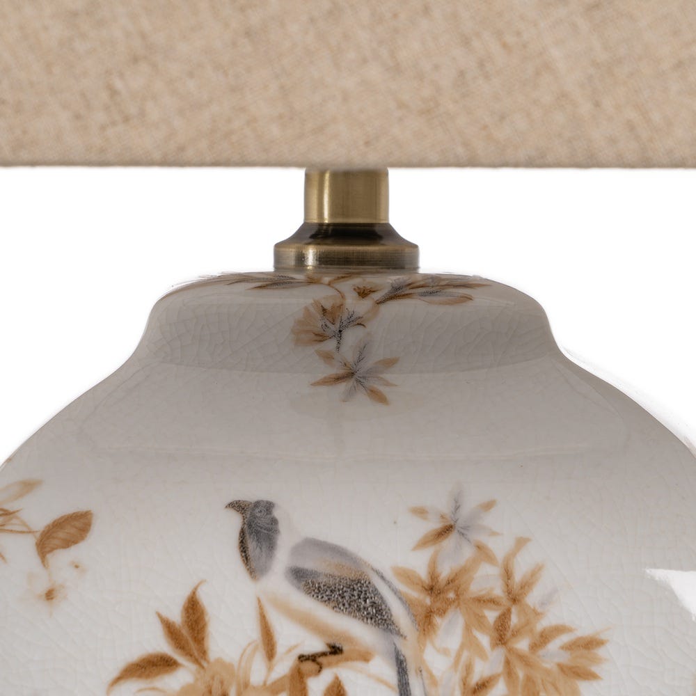 Lámpara Mesa Blanco-Marrón Porcelana 22 x 22 x 45 cm - Imagen 5