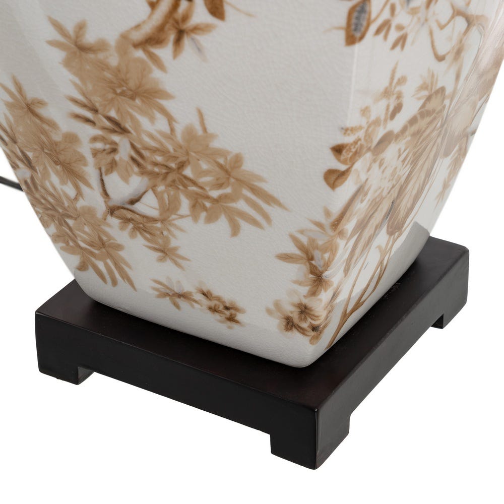 Lámpara Mesa Blanco-Marrón Porcelana 22 x 22 x 45 cm - Imagen 9