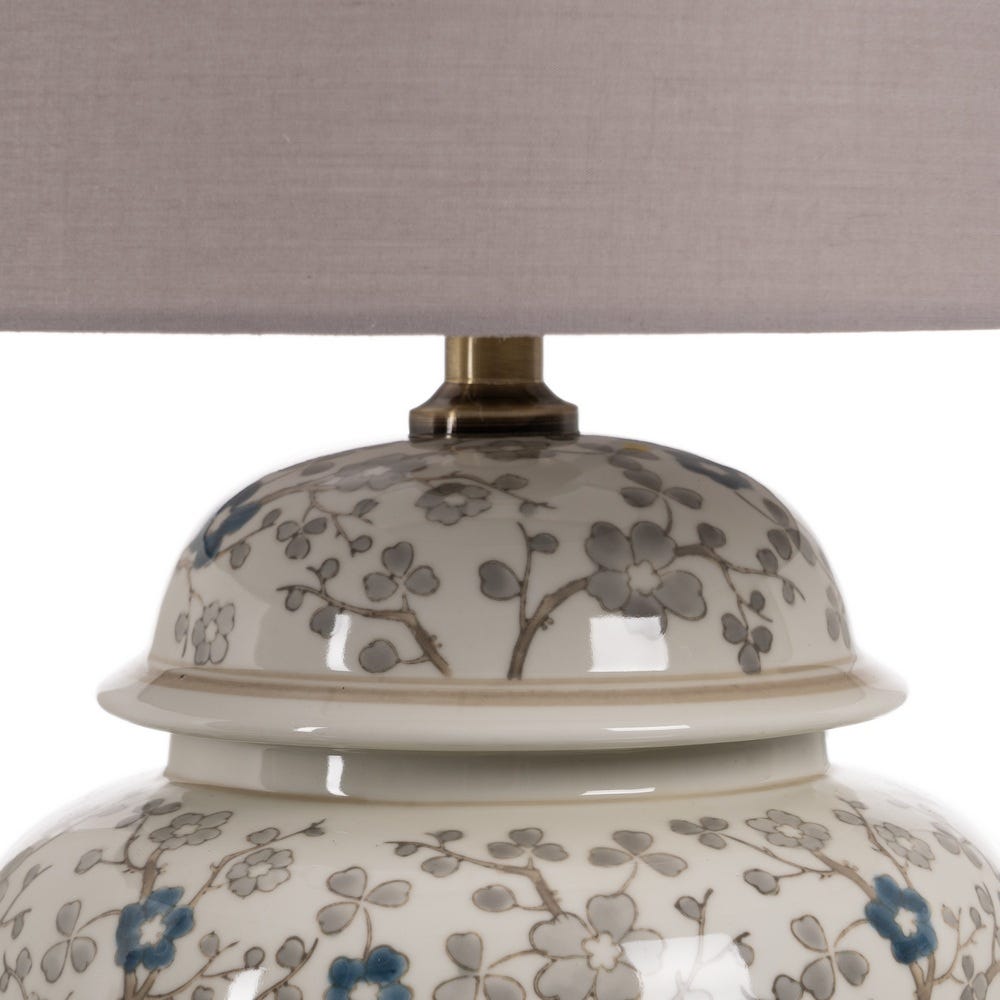 Lámpara Mesa Blanco-Gris Porcelana 23 x 23 x 44 cm - Imagen 5