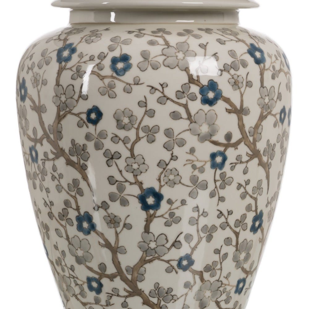 Lámpara Mesa Blanco-Gris Porcelana 23 x 23 x 44 cm - Imagen 7