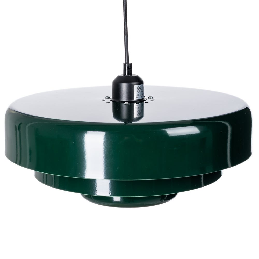 Lámpara Techo Verde Metal-Cristal 35 x 35 x 16 cm - Imagen 2