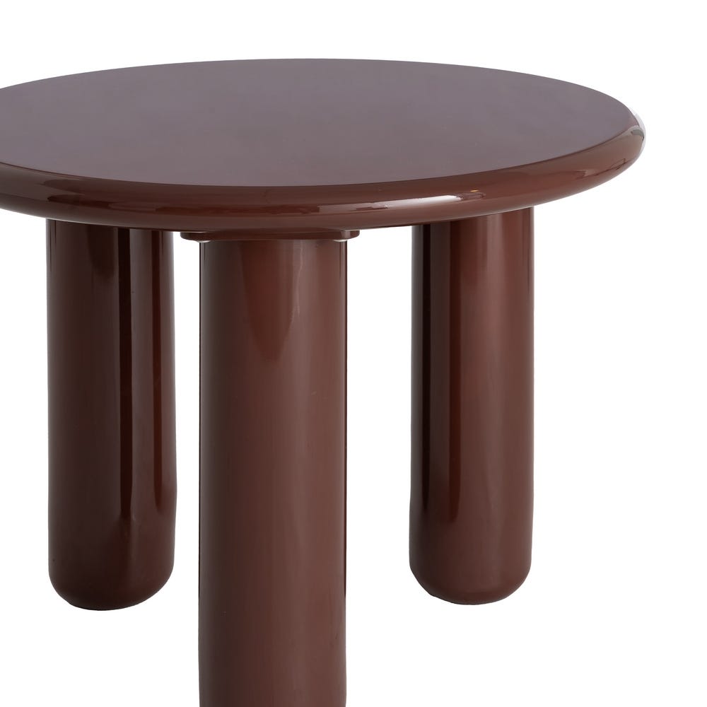 Mesa Auxiliar Lacada Granate de DM para Salón Moderno 60 x 60 x 45 cm - Imagen 3