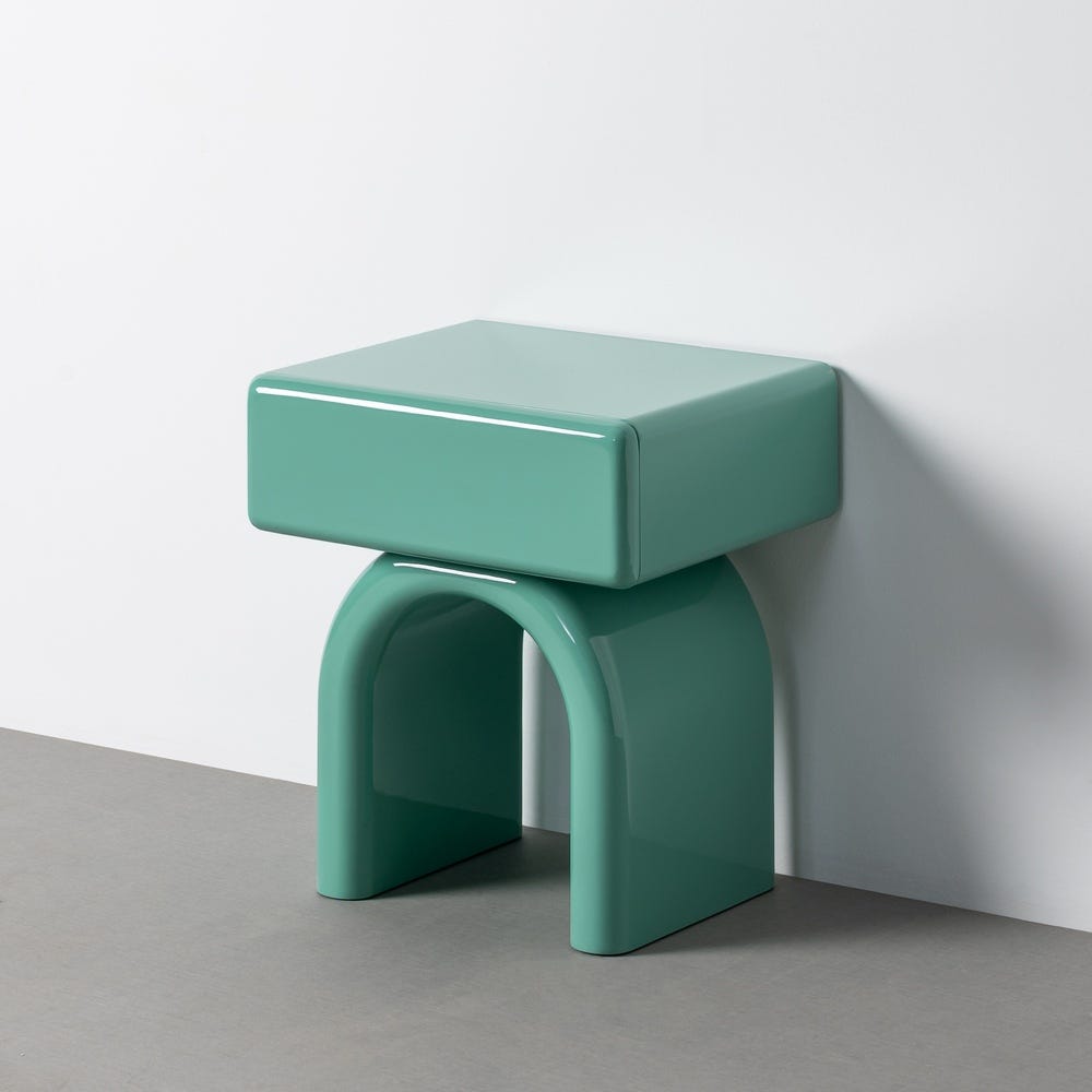 Mesa Auxiliar Lacada Verde de DM para Salón Moderno 50 x 40 x 57 cm - Imagen 8