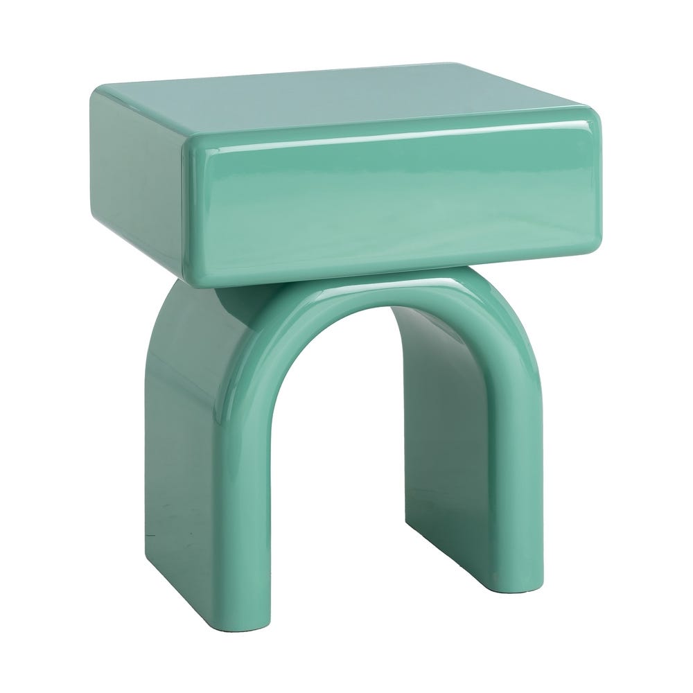 Mesa Auxiliar Lacada Verde de DM para Salón Moderno 50 x 40 x 57 cm - Imagen 2