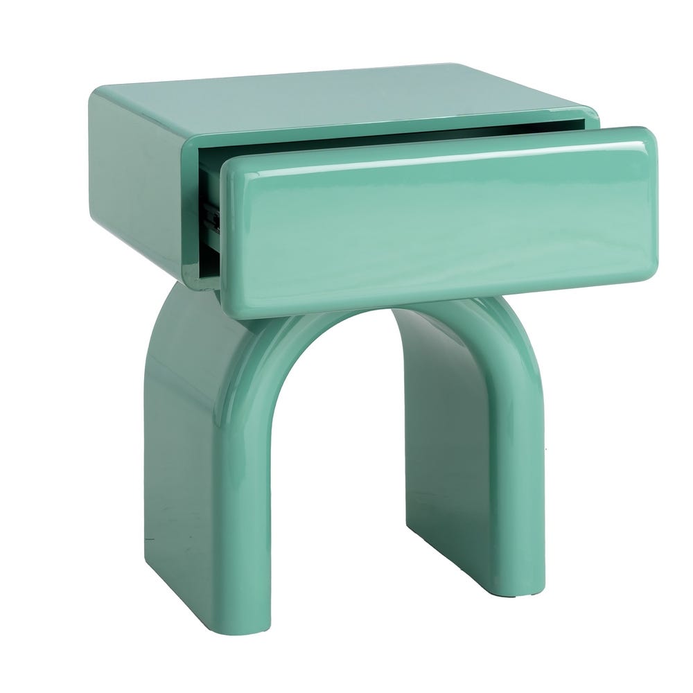 Mesa Auxiliar Lacada Verde de DM para Salón Moderno 50 x 40 x 57 cm - Imagen 3
