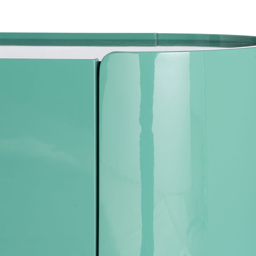 Aparador Moderno Lacado Verde con Mármol y DM para Salón 160 x 45 x 75 cm - Imagen 6
