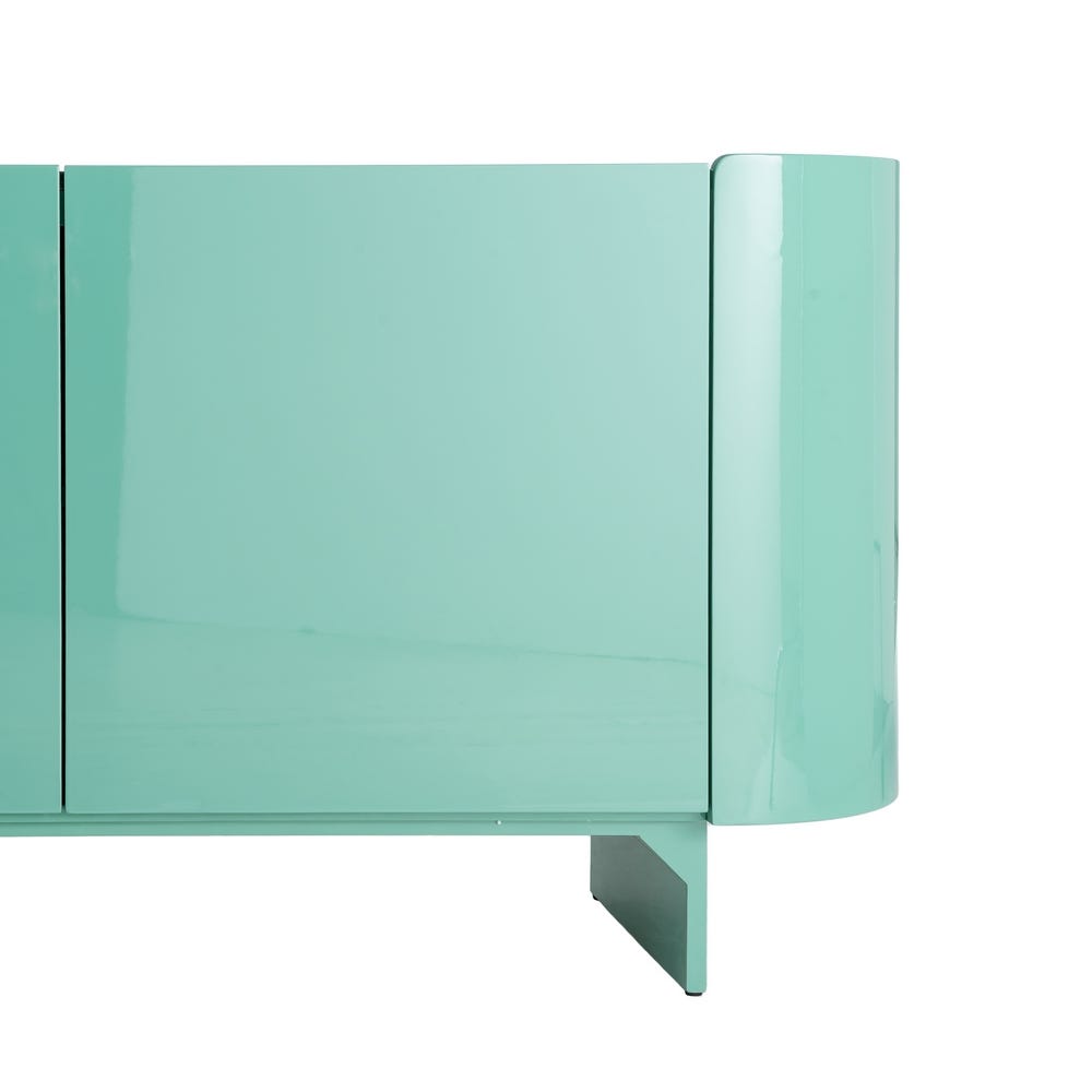 Aparador Moderno Lacado Verde con Mármol y DM para Salón 160 x 45 x 75 cm - Imagen 10