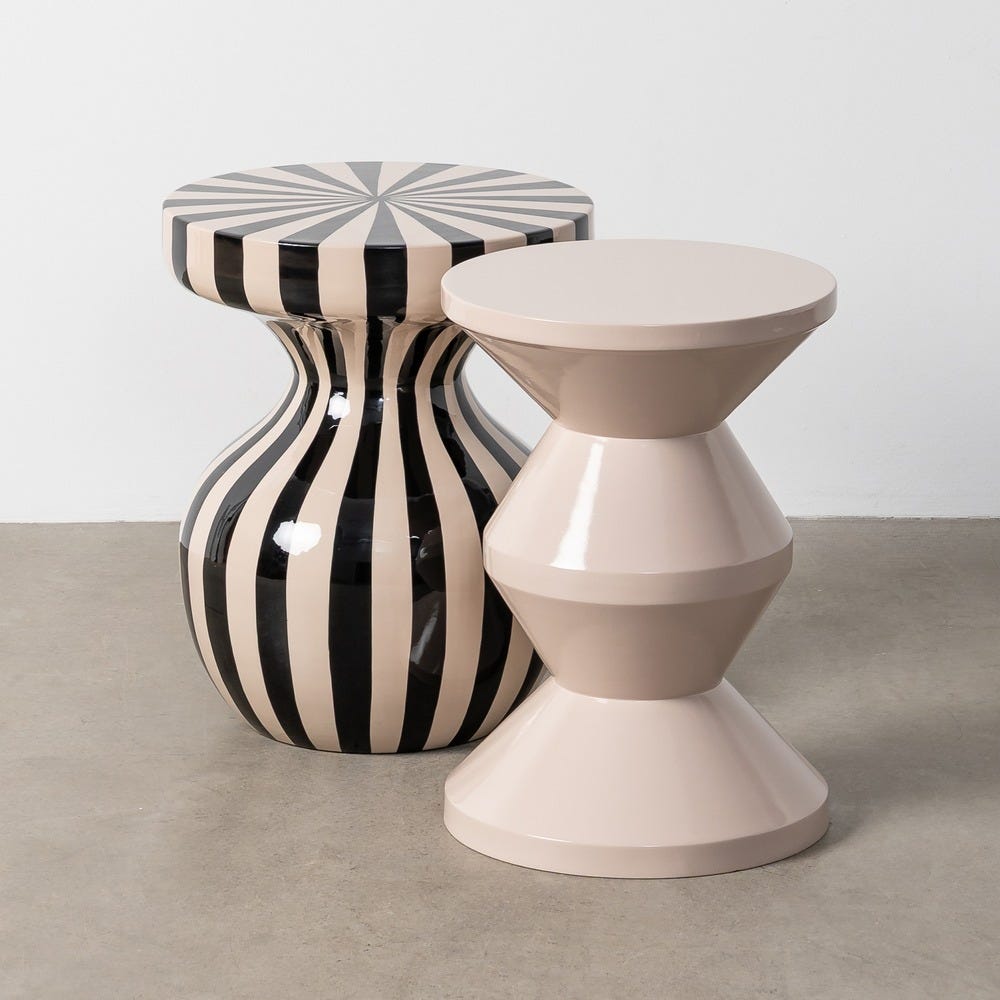 Mesa Auxiliar Blanco Metal Decoración 33 x 33 x 47 cm - Imagen 3