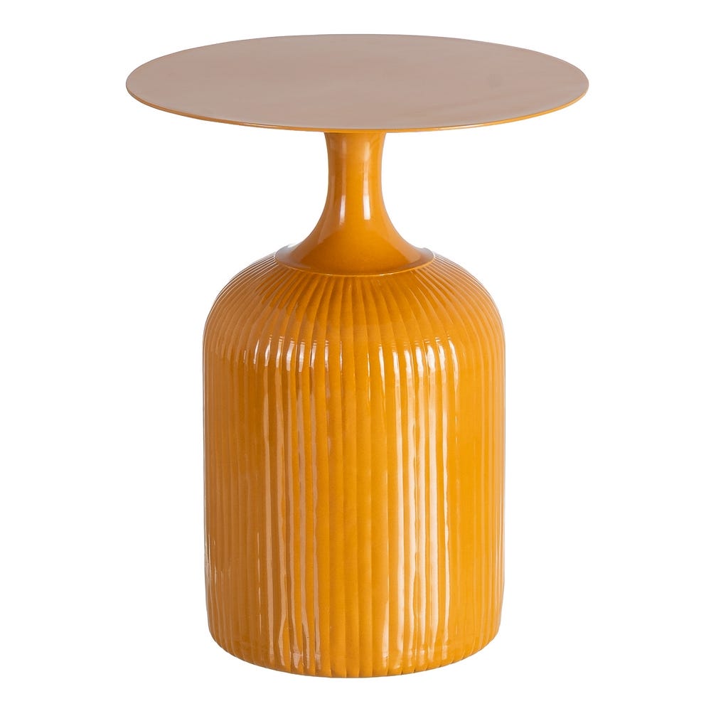 Mesa Auxiliar Mostaza Metal Decoración 38 x 38 x 48 cm - Imagen 2