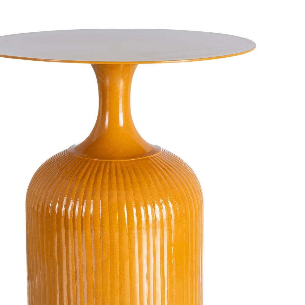 Mesa Auxiliar Mostaza Metal Decoración 38 x 38 x 48 cm - Imagen 4
