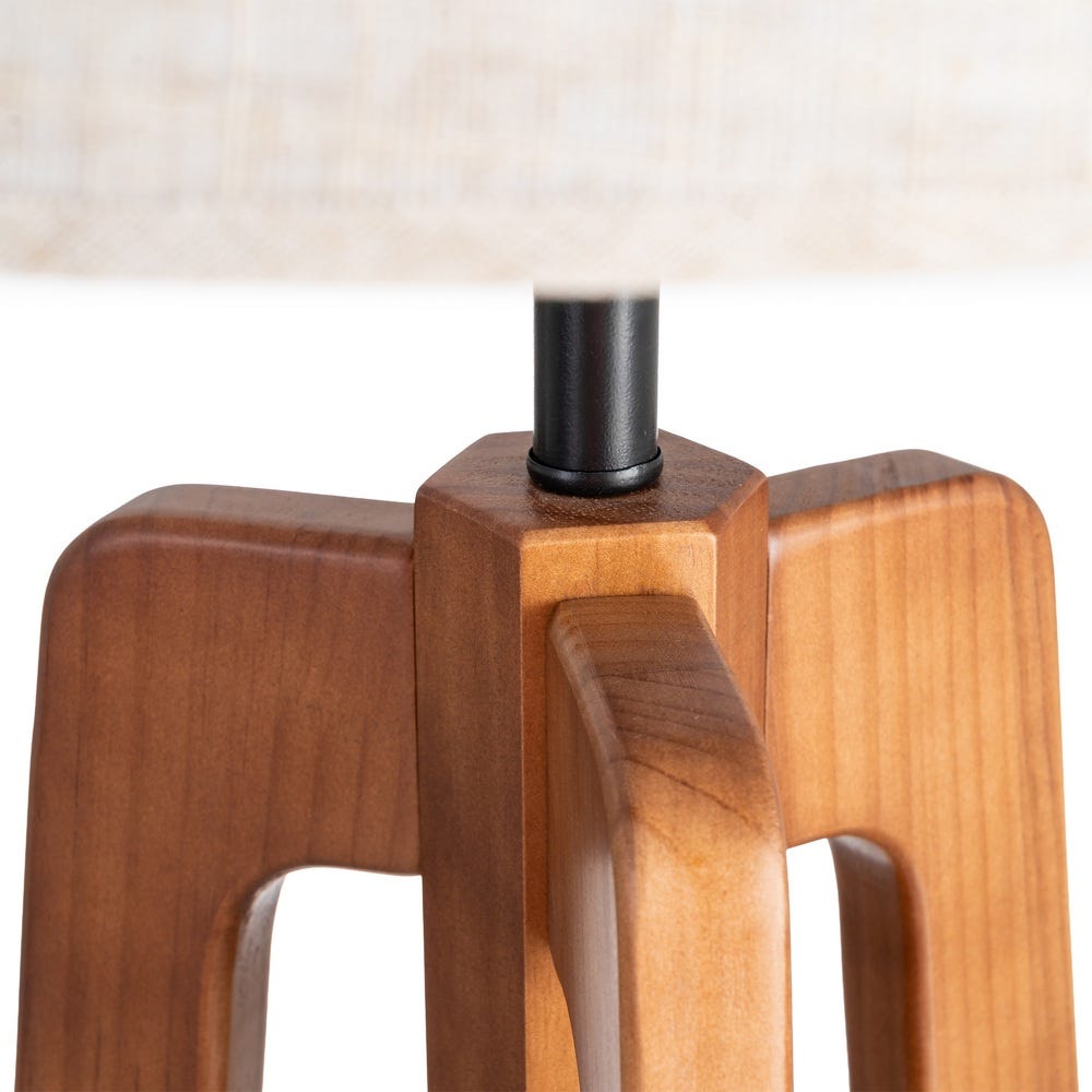 Lámpara Suelo Marrón Tejido-Madera 40 x 40 x 158 cm - Imagen 3