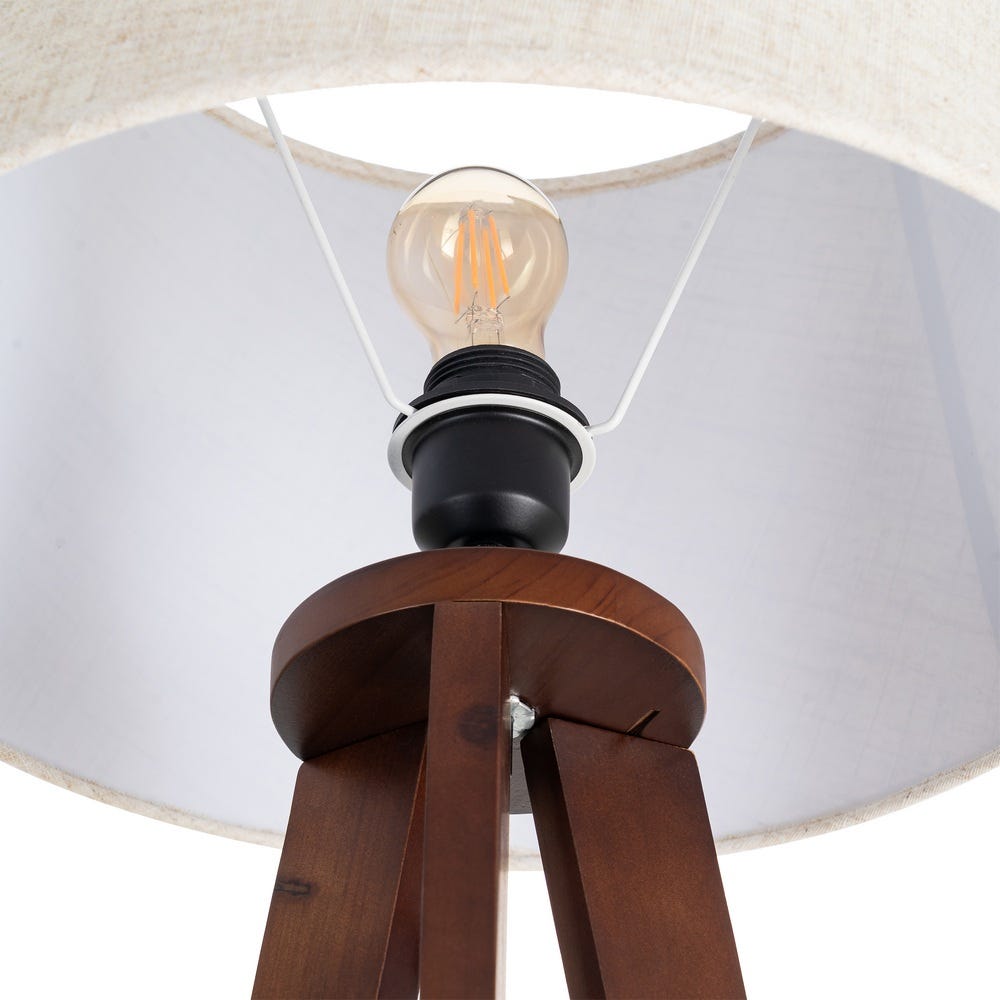 Lámpara Suelo Marrón Tejido-Madera 50 x 50 x 151 cm - Imagen 3