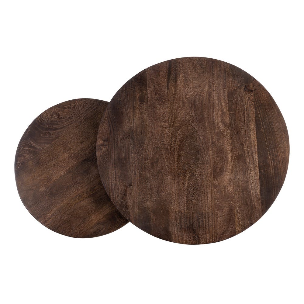 S/2 Mesa Centro Beige-Marrón Hierro 80 x 80 x 45 cm - Imagen 9