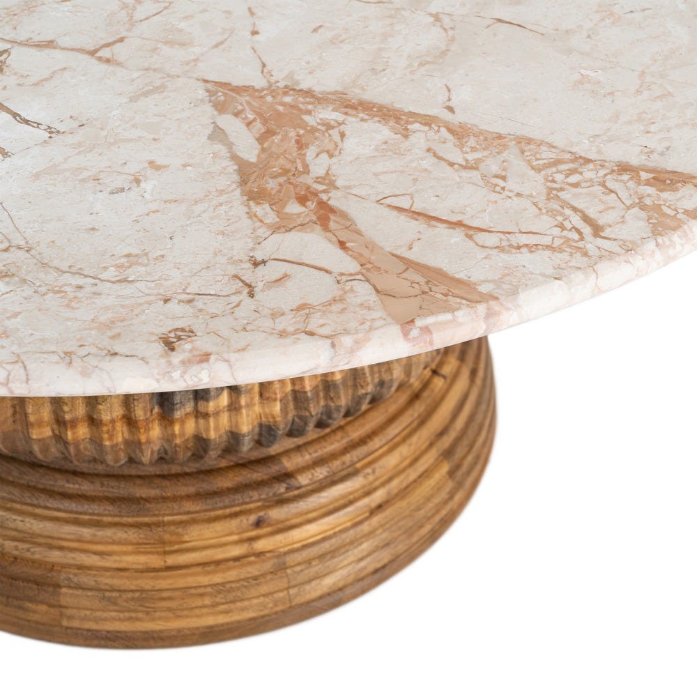 Mesa Centro Mármol/Madera Salón 80 x 80 x 35 cm - Imagen 3
