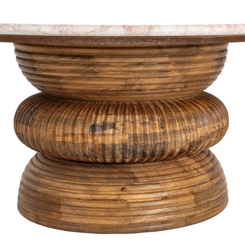 Mesa Centro Mármol/Madera Salón 80 x 80 x 35 cm - Imagen 4