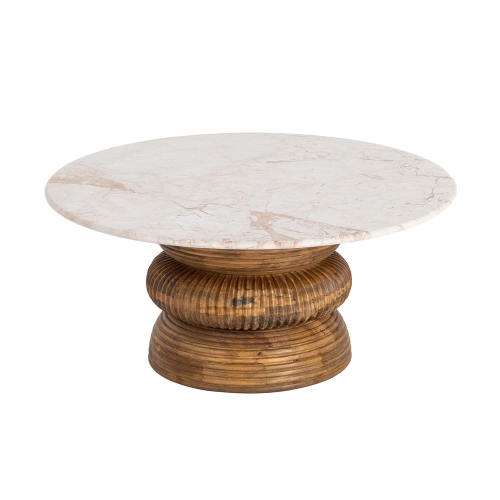Mesa Centro Mármol/Madera Salón 80 x 80 x 35 cm - Imagen 8