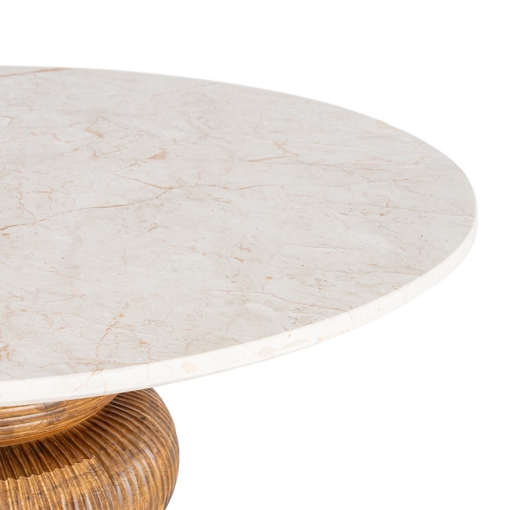 Mesa Comedor Mármol/Madera Salón 120 x 120 x 76 cm - Imagen 2