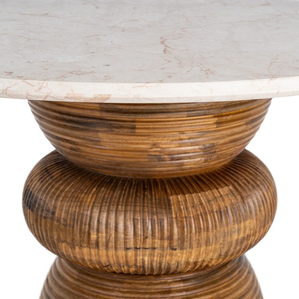 Mesa Comedor Mármol/Madera Salón 120 x 120 x 76 cm - Imagen 3