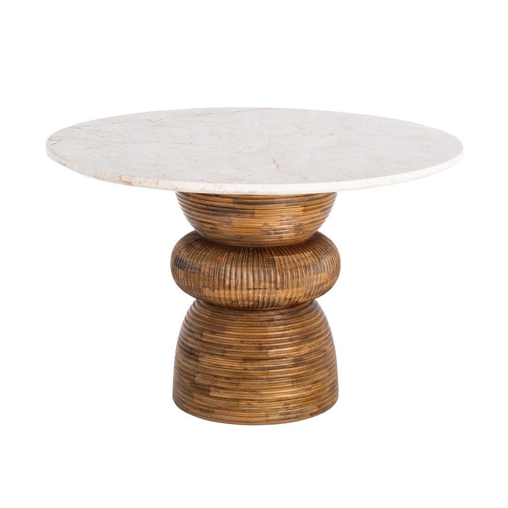 Mesa Comedor Mármol/Madera Salón 120 x 120 x 76 cm - Imagen 9