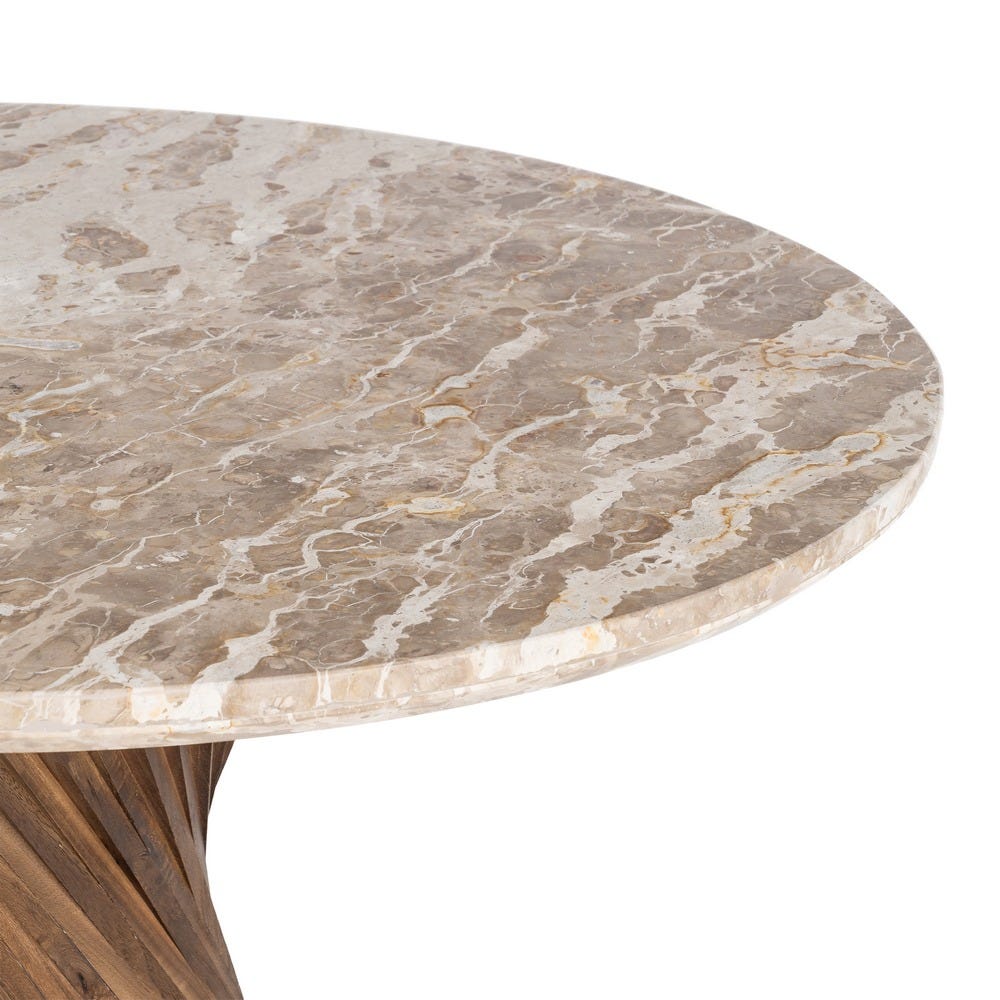 Mesa Comedor Mármol/Madera Salón 120 x 120 x 76 cm - Imagen 2