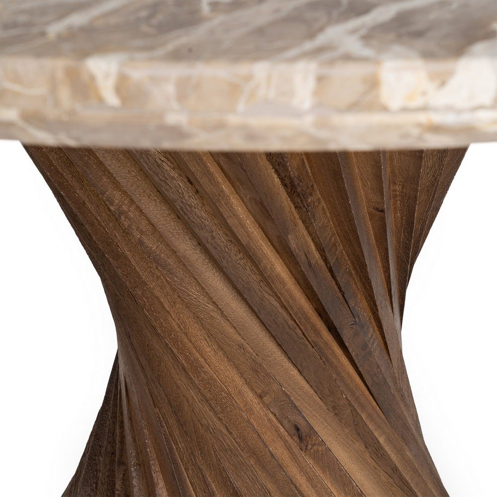 Mesa Comedor Mármol/Madera Salón 120 x 120 x 76 cm - Imagen 3