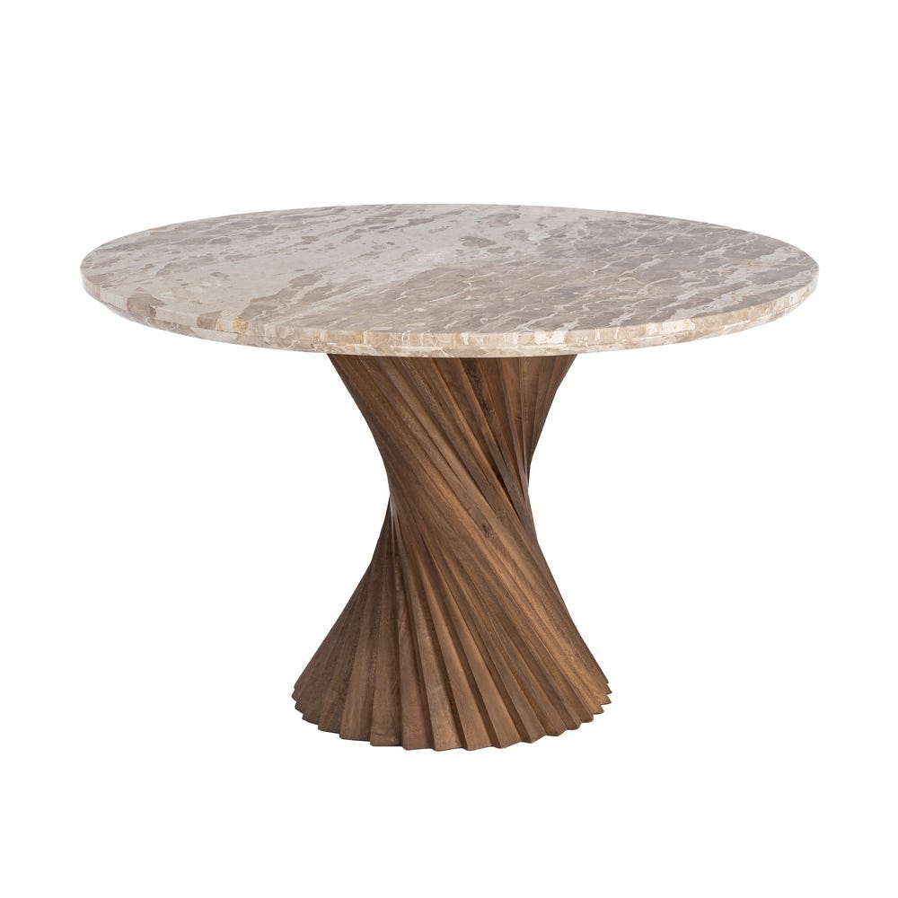 Mesa Comedor Mármol/Madera Salón 120 x 120 x 76 cm - Imagen 9