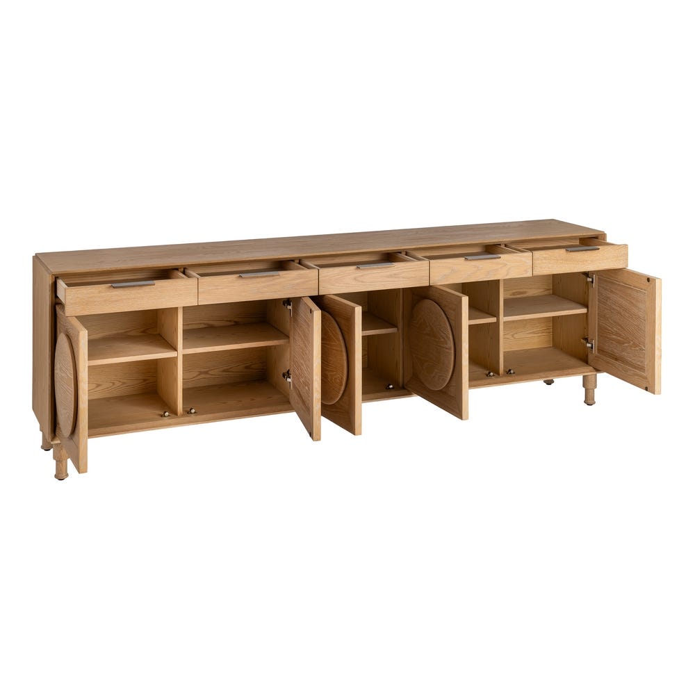 Aparador Natural Madera De Roble Salón 240 x 40 x 77 cm - Imagen 3