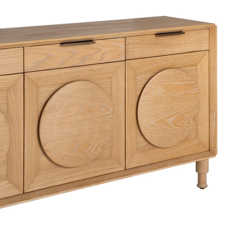 Aparador Natural Madera De Roble Salón 240 x 40 x 77 cm - Imagen 4