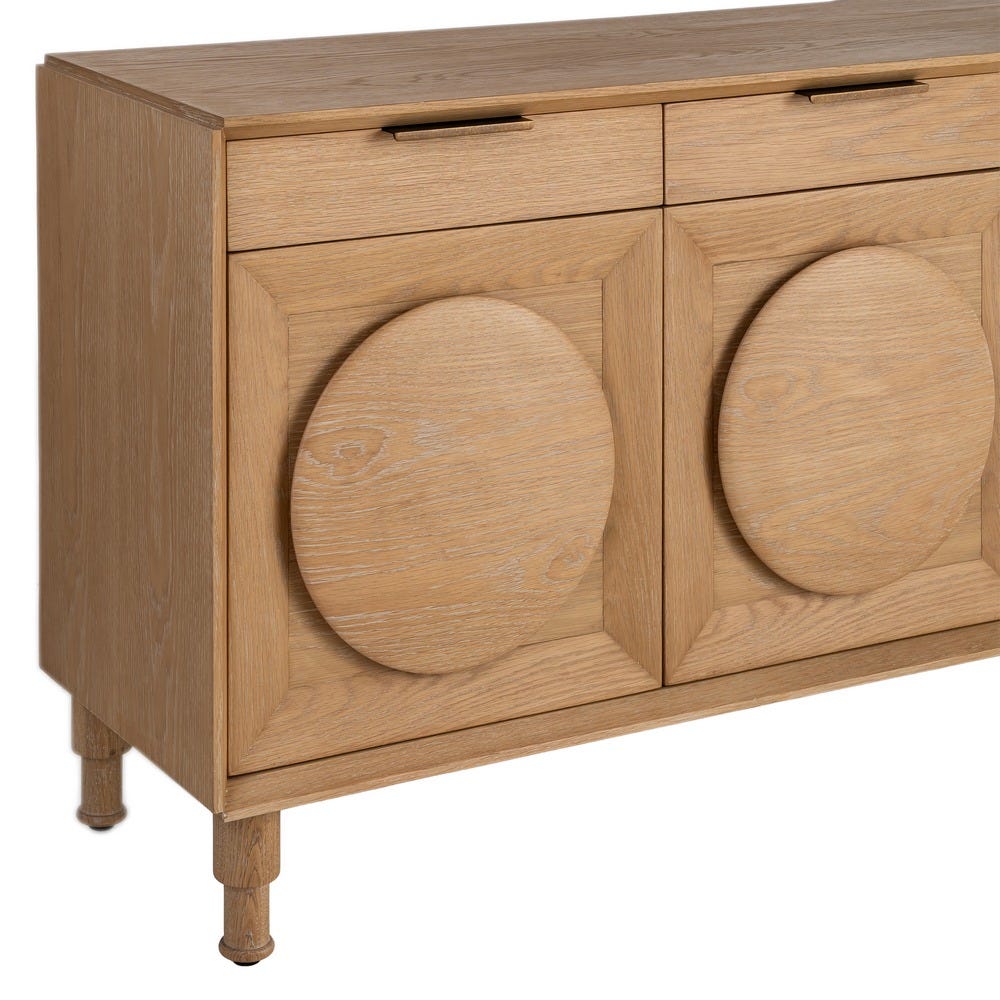 Aparador Natural Madera De Roble Salón 240 x 40 x 77 cm - Imagen 5