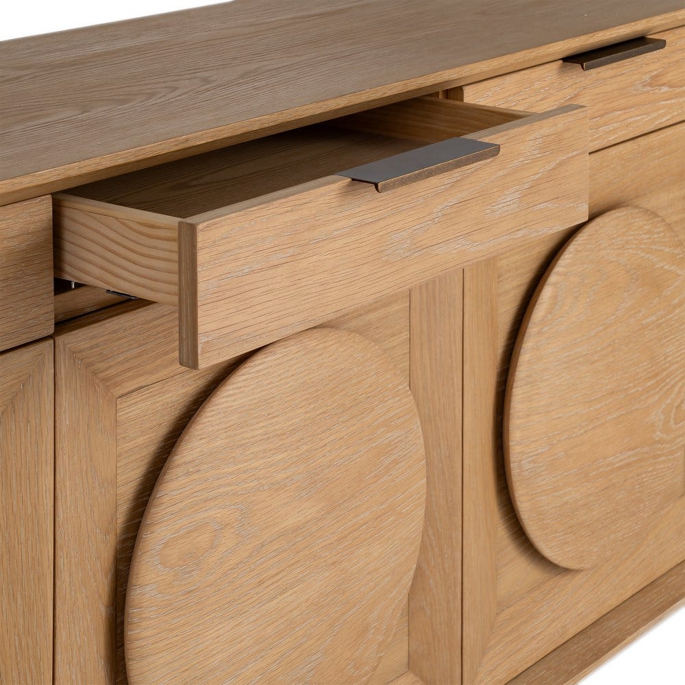 Aparador Natural Madera De Roble Salón 240 x 40 x 77 cm - Imagen 7