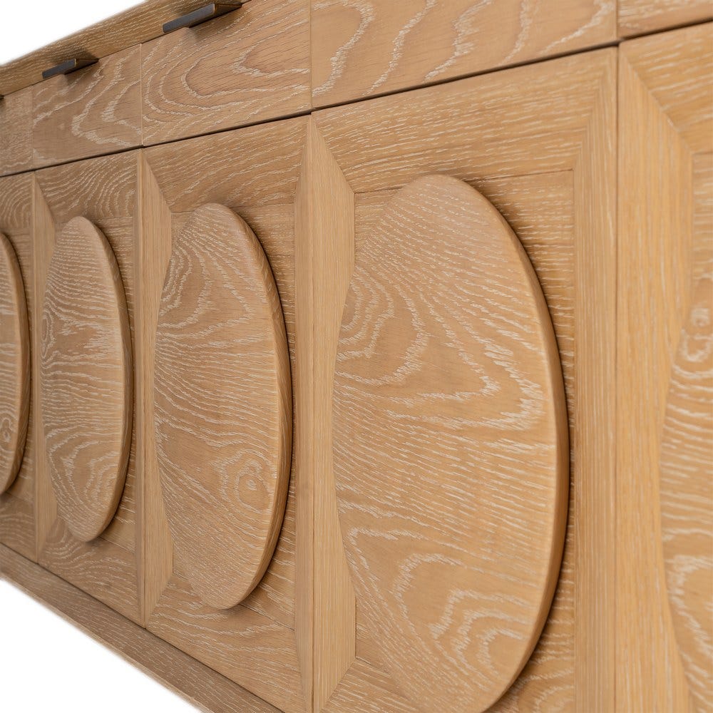 Aparador Natural Madera De Roble Salón 240 x 40 x 77 cm - Imagen 9